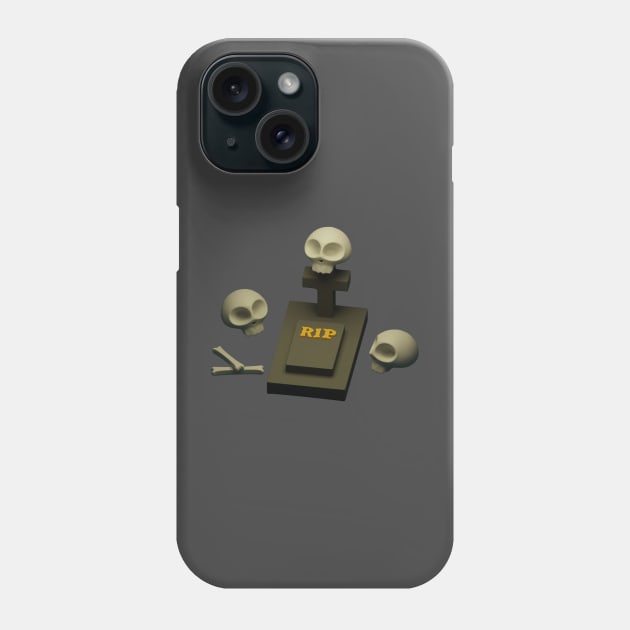 3d rendered graveyard perfect for halloween design project Phone Case by maricetak