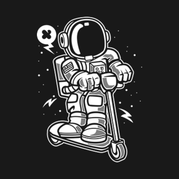 Astronaut Riding Scooter by Eoli Studio