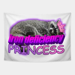 Iron Deficiency Princess Raccoon Meme Tapestry