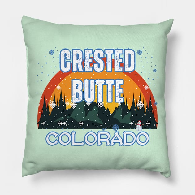 Crested Butte Colorado U.S.A. Gift Ideas For The Ski Enthusiast. Pillow by Papilio Art