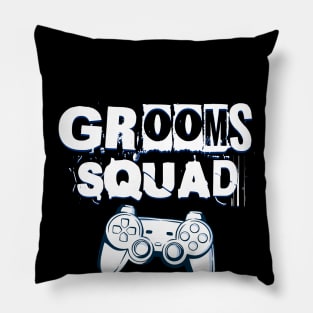 Grooms Squad Wedding Bachelor Party Groomsmen Gamer Gift Pillow