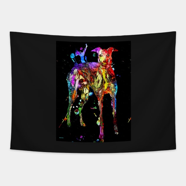 Greyhound Black Grunge Tapestry by danieljanda