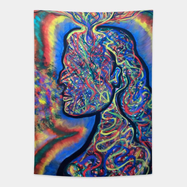 Symphonic Rainbow Silhouette Tapestry by Art by Deborah Camp