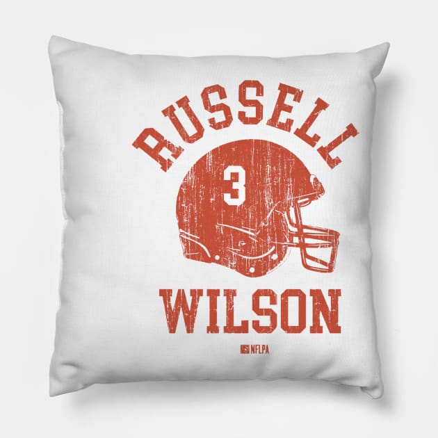 Russell Wilson Denver Helmet Font Pillow by TodosRigatSot