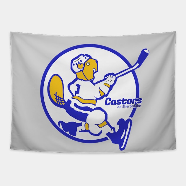 Retro Sherbrooke Casters Hockey Tapestry by LocalZonly