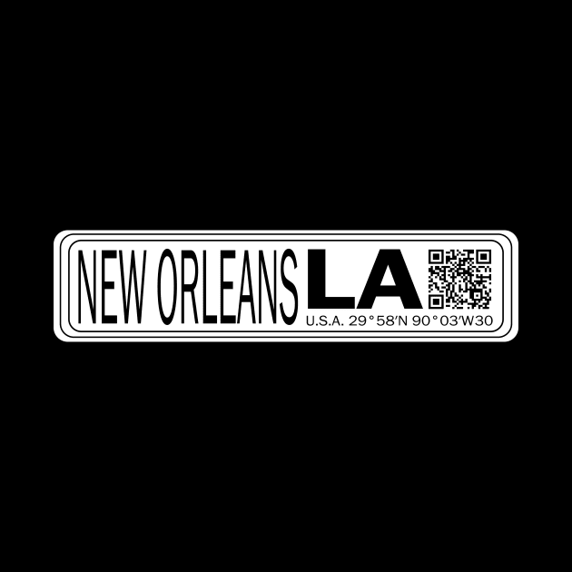 New Vintage Travel Location Qr New Orleans LA by SimonSay