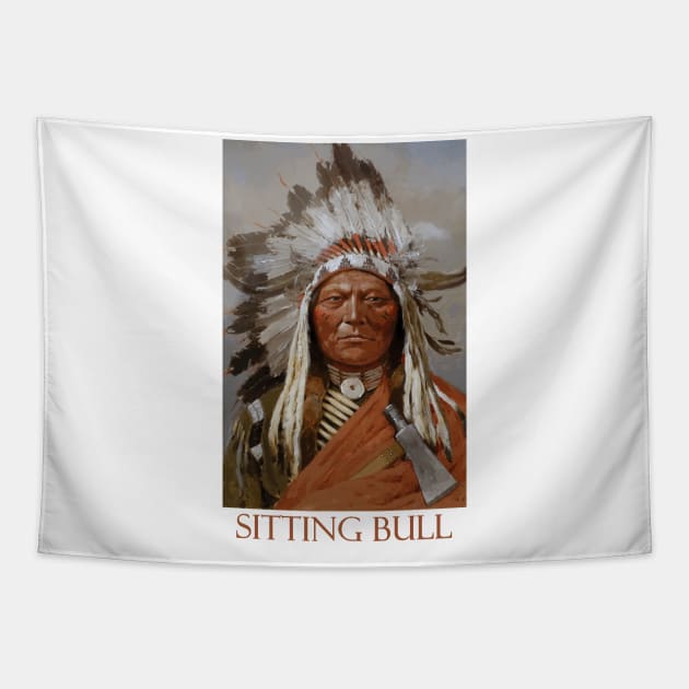 Portrait of Sitting Bull (1899) - Western Art by Henry Farny Tapestry by Naves