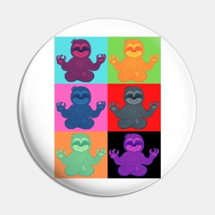 Sloth Yoga pop art, Pin