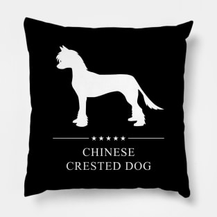 Chinese Crested Dog White Silhouette Pillow