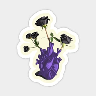 black rose heart Magnet