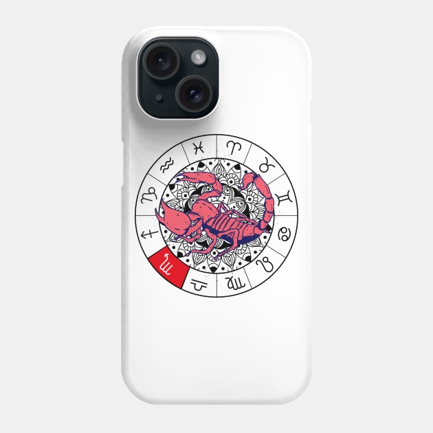 Scorpio star sign, zodiac sign horoscope Phone Case by 2P-Design