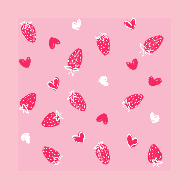 Light Pink Strawberry Love by Carolina Díaz