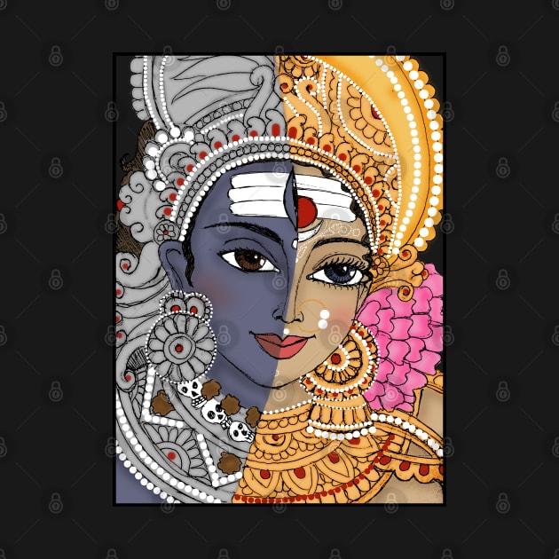 Sketch Face : SHIV SHAKTI / Cosmic Energy by swarna artz