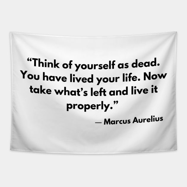 “Think of yourself as dead. You have lived your life. Now, take what's left and live it properly.” Marcus Aurelius Tapestry by ReflectionEternal