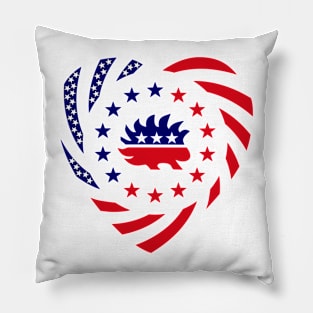 Libertarian Murican Patriot Flag Series (Heart) Pillow