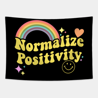 Normalize Positivity Rainbow Funny Vintage Tapestry