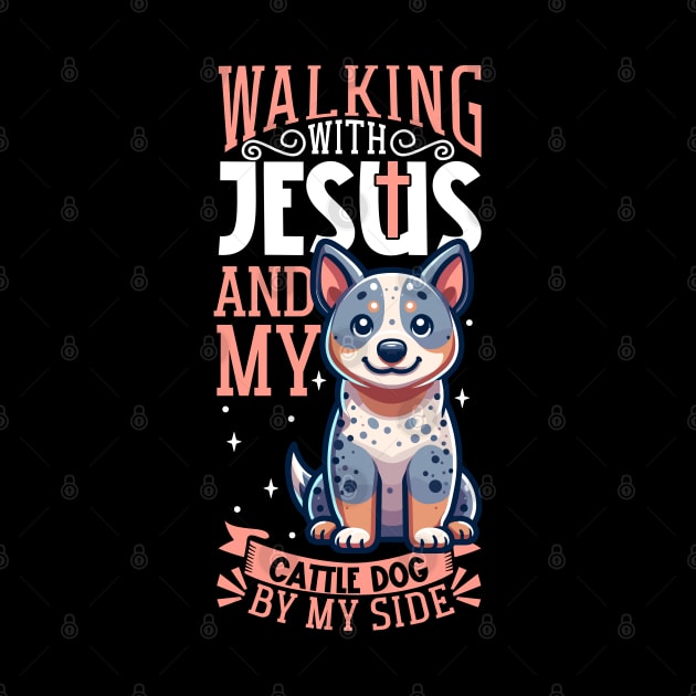 Jesus and dog - Australian Cattle Dog by Modern Medieval Design