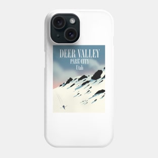 Deer Valley, park city, Utah, ski poster Phone Case