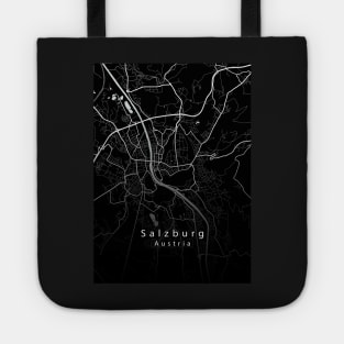 Salzburg Austria City Map dark Tote