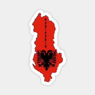 Albania flag & map Magnet