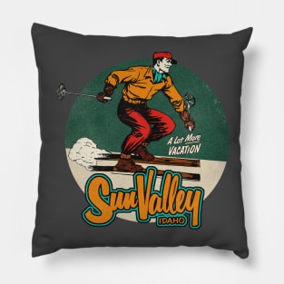 Vintage Idaho Ski Resort Pillow