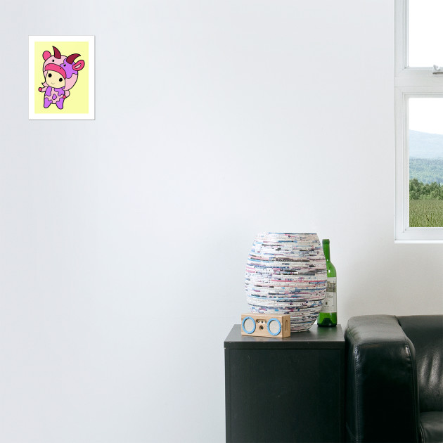 Cute and lovely purple cow | Poster