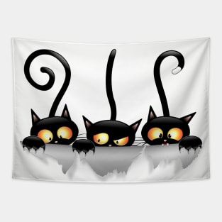 Cats Naughty and Playful Cartoon Characters Tapestry