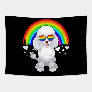 Poodle With Rainbow Sunglasses Gay Pride Lgbt Tapestry