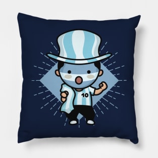 Cute Argentina Football Fan // Kawaii Cute Argentine Soccer Supporter Pillow