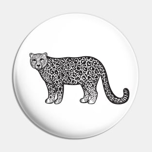 Snow Leopard Ink Art - on light colors Pin