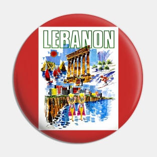 Lebanon Vintage Travel and Tourism Advertising Print Pin