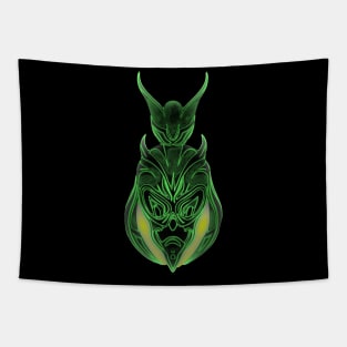 Green Devil Mask Tapestry