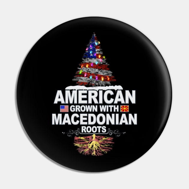 Christmas Tree  American Grown With Macedonian Roots - Gift for Macedonian From Macedonia Pin by Country Flags