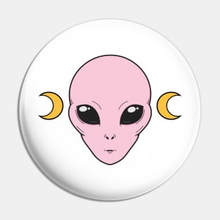 Pastel pink alien Pin