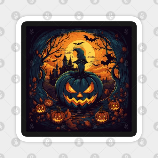 Halloween City Magnet by Riverside-Moon