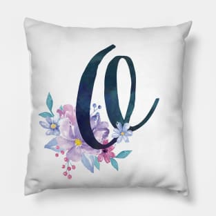 Floral Monogram O Pretty Lilac Bouquet Pillow