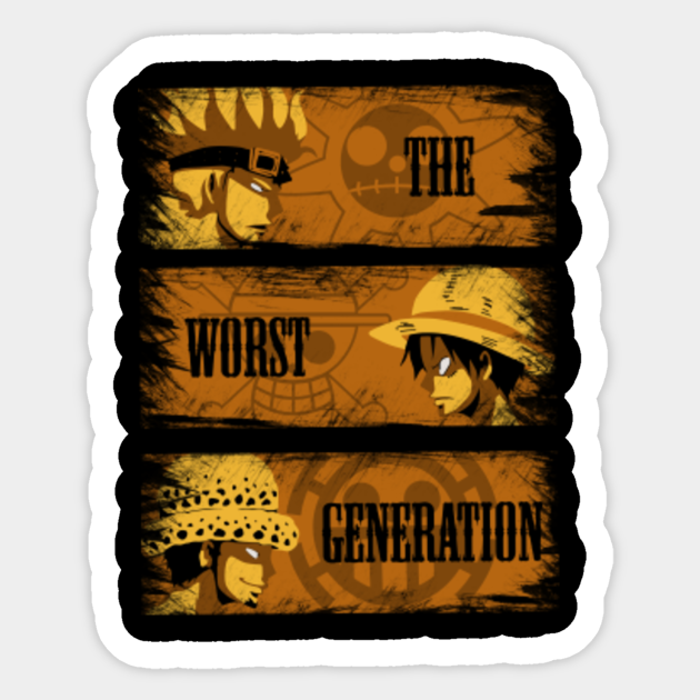 One Piece Supernova The Worst Generation One Piece Anime Sticker Teepublic