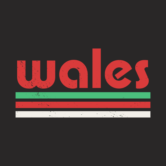 Retro Wales Football // Proud Welsh Vintage Grunge Word Art by Now Boarding