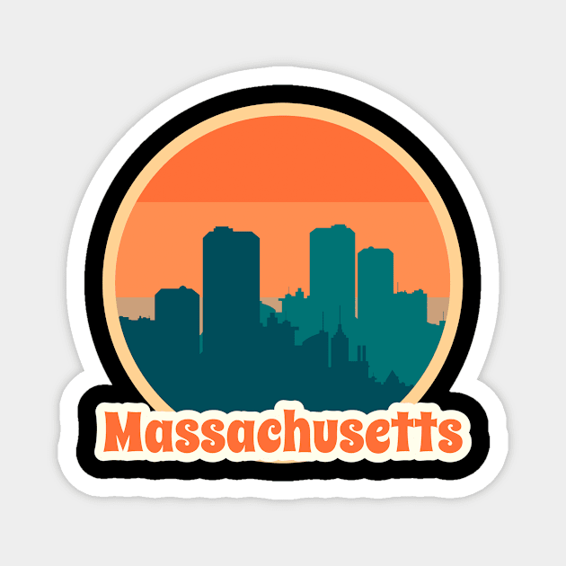 Vintage Massachusetts Magnet by victoria@teepublic.com