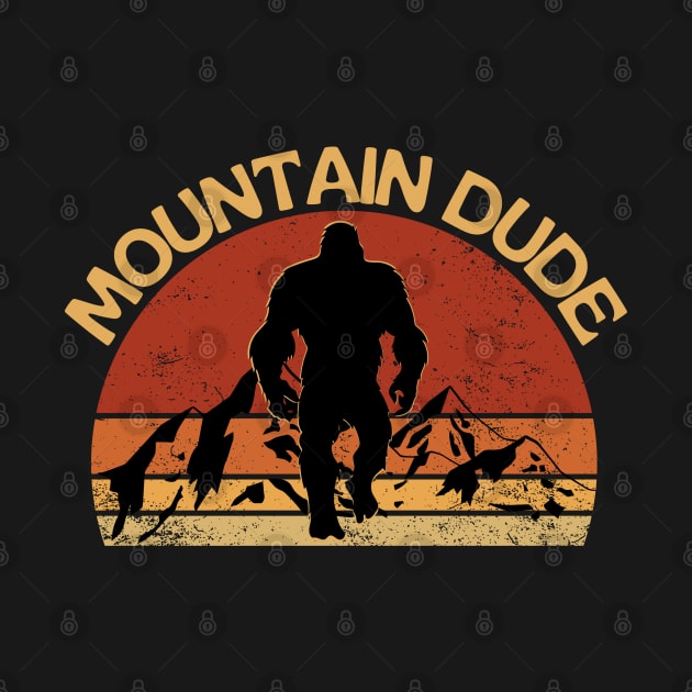 Mountain Dude Vintage Bigfoot Hiking by Illustradise