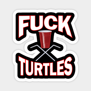 Fuck Turtles ~ Plastic Straws and Cup ~ Skull & Crossbones Magnet