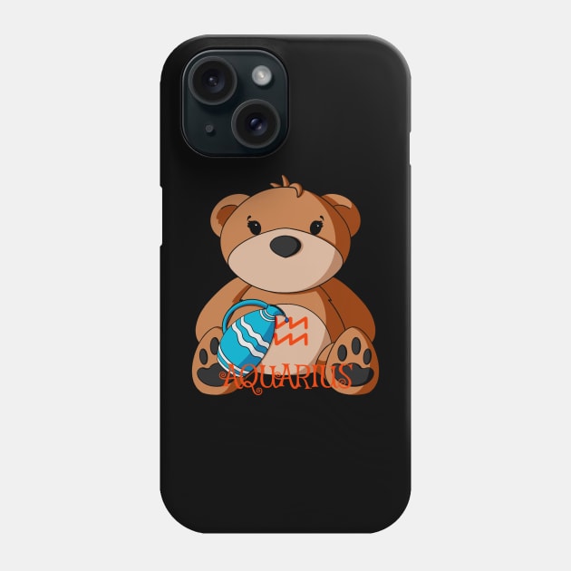 Aquarius Teddy Bear Phone Case by Alisha Ober Designs