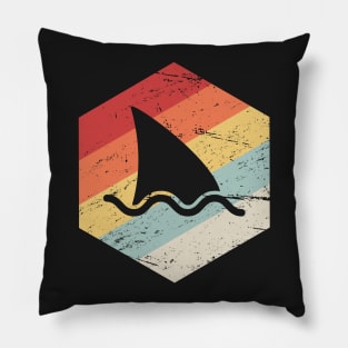 Retro Vintage Shark Fin Icon Pillow