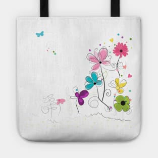 Spring time abstract flowers Tote