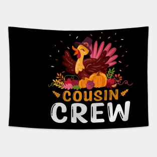 Cousin Crew Turkey Cute Family Thanksgiving Pajamas Tapestry