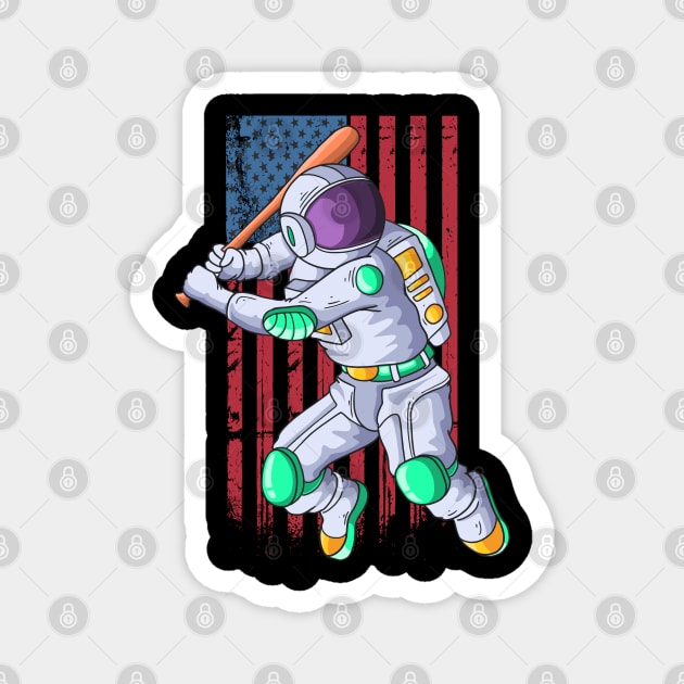 Astronaut Baseball American Magnet by Astronaut.co