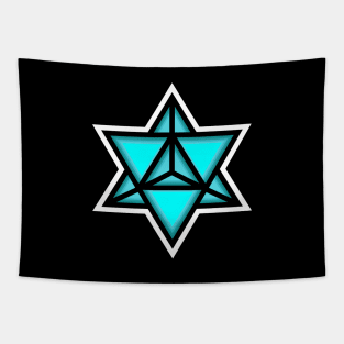 Merkaba Spiritual Symbol in Blue - Sacred Geometry Merkabah Shape - Merkaba Tapestry