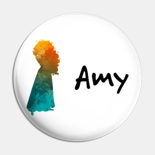 Amy Personalised Princess Inspired Silhouette Pin