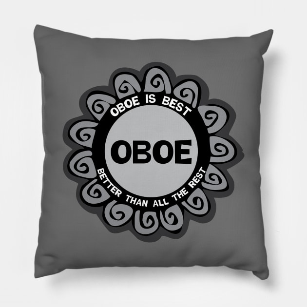 Oboe Is Best Pillow by Barthol Graphics