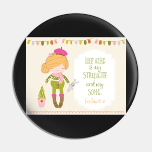 The Lord is My Strength Kids Art Pin